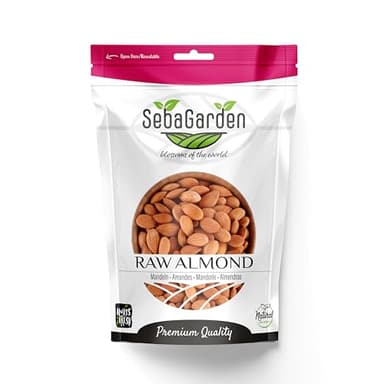 Seba Garden Amandes de Californie crues et naturelles en sachets hermétiques 1 kg