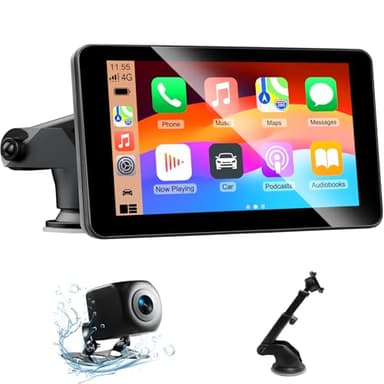 7 Pouces Écran Carplay Voiture pour Apple Car Play, Écran Android Auto Voiture avec Caméra de Recul/Bluetooth/FM/AUX/Mirror Link/Commande Vocale/Navigation GPS