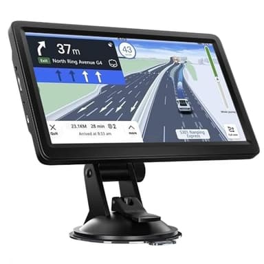 NEWFUN GPS Voiture,9 Pouce GPS Poids Lourds,Auto Navigation avec HD Écran Tactile,Multi-Languages Guidage Vocale 2025 Cartographie UK Europe Installée Mise à Jour Gratuite à Vie,pour Auto,Camion