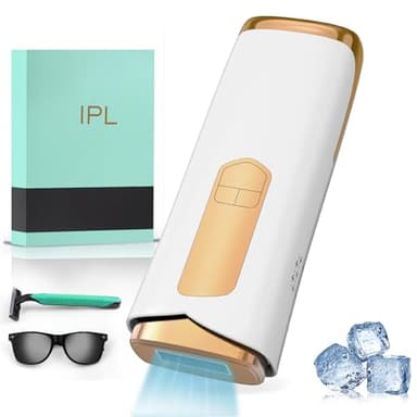 Epilateur Lumiere Pulsee - Epilateur Laser Portable, IPL Sans Douleur à 5 °C avec Laser Epilation Definitive, 4 Modes 5 Niveaux d'Énergie, Convient au Visage, au Corps et à la Zone du Maillot