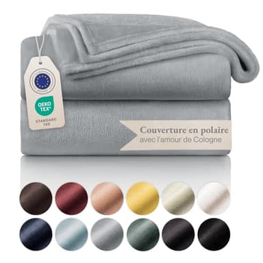 Blumtal couverture polaire 150 x 200 cm - plaid polaire doux - plaid canapé certifié Oeko-TEX® - couverture canape - couverture lit - plaid 150x200 - haute qualité - plaid polaire 150x200 - plaid gris