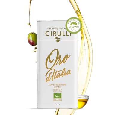 Cirulli Huile d'Olive Extra Vierge Bio-3L- Boîte - Récolte Naturelle-Huile d'Olive Italienne de Qualité Supérieure-Brut & Non Filtrée - Sans Additifs-Goût Bio Exceptionnel avec Arôme Fruité