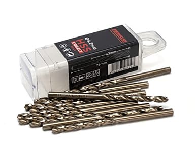 Ferrcan Forets pour métal HSS DIN338 M35 5% cobalt pour le perçage dans l'inox acier inoxydable, fer et autres métaux (paquet de 10 pièces par mesure) (4.2mm)