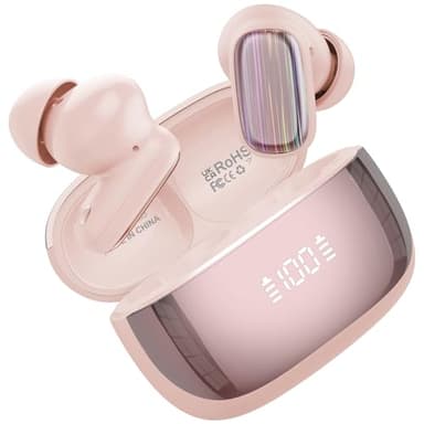 Conyat Ecouteur Traducteur Instantané, 3 en 1 Écouteur AI Traduction Vocale Instantanée, Or Rosa