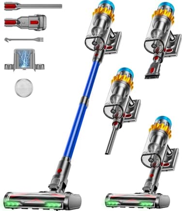 Aspirateur Balai sans Fil, 650W/55KPA/70Min Aspirateur sans Fil Puissant Autoportante/Super1,8L Cup, Écran LED/Brosse Anti-Enchevêtrement/Aspirateur Balai, Sols Durs,Poils d'animaux et Voiture