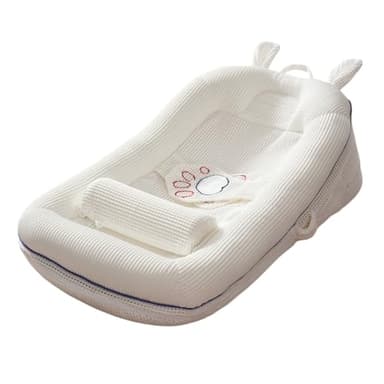 iuscacey Coussin de Couchage pour bébé, Coussin Anti-Reflux pour bébé, réglable sur 4 Niveaux pour soulager Les coliques et Les régurgitations, Cadeaux Essentiels pour Nouveau-né,A