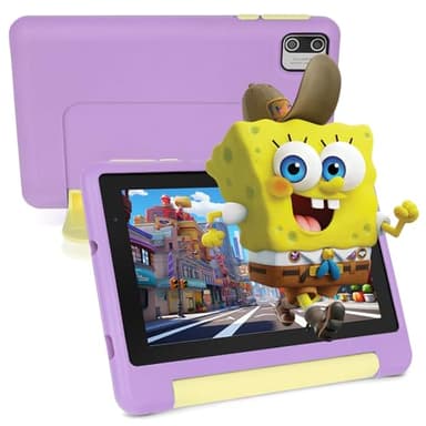 Freeski Tablette pour Enfants 7 Pouces Android 13 Quad Core, 8Go+64G0+128Go, Contrôle Parental, 2500mAh, Wi-Fi, Bluetooth, Type-C, avec Kid-Proof Étui (Rose)