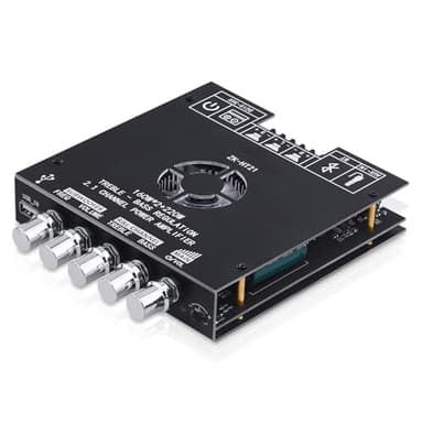 Amplificateur HiFi avec Bluetooth, ZK-HT21 2.1 channel 160W x 2+220W subwoofer stereo mini audio power amplifier receiver module avec BT/USB/AUX input, TDA7498E chips, DC 15-36V
