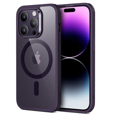 ESR Coque pour iPhone 14 Pro Max, Compatible avec MagSafe, Hybrid Magnétique Case pour iPhone 14 Pro Max avec HaloLock, Protection Antichoc Militaire, Dos Anti Rayures, Violet Transparent