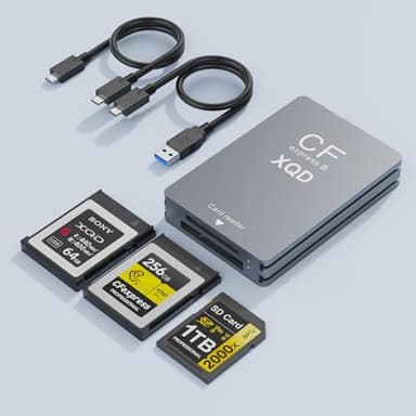 CFexpress Lecteur de carte 3 en 1 type B/XQD/SD, USB 3.2 Gen 2 10 Gbps CFexpress type B avec double fente compatible avec Sony G/M Series/Lexar/CF Express Type B pour Windows/Mac OS/Linux