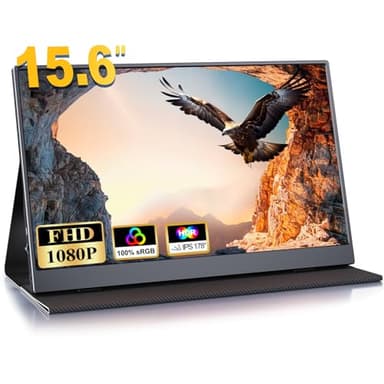 COOLHOOD Ecran Portable, 15,6 Pouces Moniteur Portable IPS 100% SRGB, Écran Ordinateur 1080P FHD, Ecran Portatif USB C/Mini HDMI, pour Téléphone/Laptop/PC/PS5