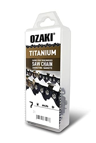 OZAKI - Chaîne Tronçonneuse .325 E72 - Titanium - Jauge 1,5 mm (0,058") - Profil de Gouge Semi-Carré - 72 Entraîneurs