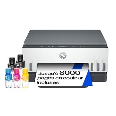 HP Smart Tank 6005, 2H1W1A, Imprimante A4 Multifunction, Jet d'encre Thermique, Wi-FI Double Bande, Impression Recto/Verso Automatique, Numérisation, Copie, Jusqu'à 3 Ans d'encre Inclus, Blanche