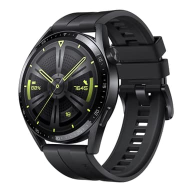 HUAWEI Watch GT 3, 46 mm, Boîtier en Acier Inoxydable, iOS&Android, Longue autonomie, AI Running Coach, 100+ Modes Sport, Surveillance du SpO2, Surveiller Votre Rythme Cardiaque, Noir