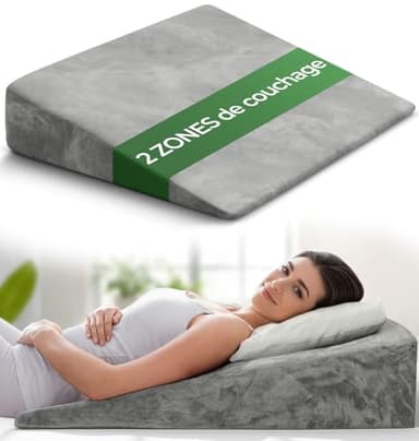 Well B4 Coussin cale pour lit et canapé, cale de Matelas, Reflux [avec 2 Zones de Couchage], de Lecture pour rehausser Le Sommeil comme tête, rehausseur de lit, de Soutien
