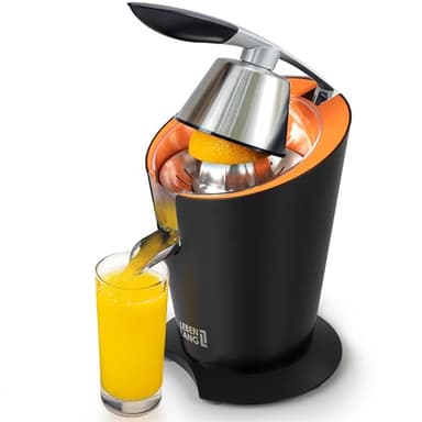 LEBENLANG Presse agrume electrique 600W - Cône en acier inoxydable & sans BPA inclus I Presse-agrumes électriques I Juicer orange machine Presseur agrumes electriques Jus de fruit d'orange automatique