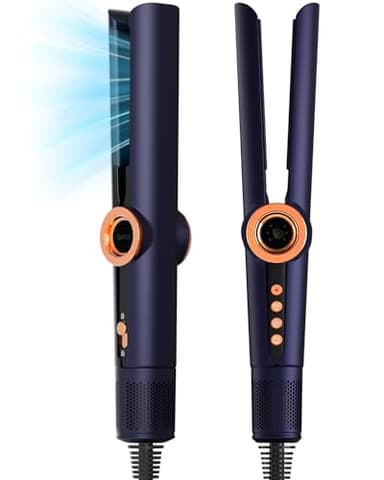 Lisseur à Air 2 en 1 - Sèche-Cheveux Lisseur Plasma Ionique 200 m/min - Coiffage Mouillé à Sec, Sans Dommage Thermique, Séchage & Lissage Rapide pour Cheveux Mi-Longs à Longs - 3 Réglages Température