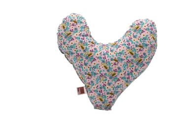 POWER INN Hope Coussin de poitrine, env. 32 x 34 cm, coussin en forme de cœur, pour soulager la douleur après une mastectomie - Coussin doux pour avant-bras ou aisselles - 100 % coton (rose - fleurs)
