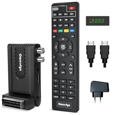 Décodeur Numérique Terrestre 2024 DVB-T2 HD 1080P H265 HEVC Main 10 Bits HDMI CEC TV Stick Support Sortie HDMI/Péritel Enregistreur USB Multimédia PVR [Télécommande 2 en 1]