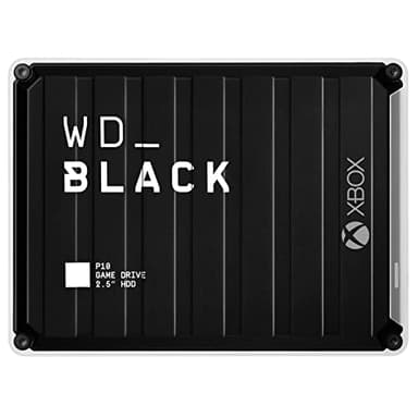 WD_BLACK P10 pour Xbox, 5 To Disque dur Externe Portable, des vitesses allant jusqu'à 130 Mo/s, avec une abonnement d'un mois au Xbox Game Pass, Noir et Blanc