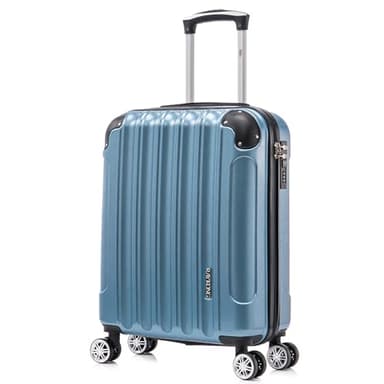 RAYKONG Valise Cabine 55x40x20cm (44L) Polycarbonate - Capacité Maximale - Serrure integrée - 20 Pouces - (RK04|Bleu)