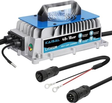 58.4V 18A Chargeur de Batterie LiFePO4, Chargeur Batterie Lithium pour 48V(51.2V) LiFePO4 Batterie, 48V Chargeur Batterie Lithium IP67 étanche, pour Caravane, Bateau, Solaire,Golfwagen, Gabelstapler