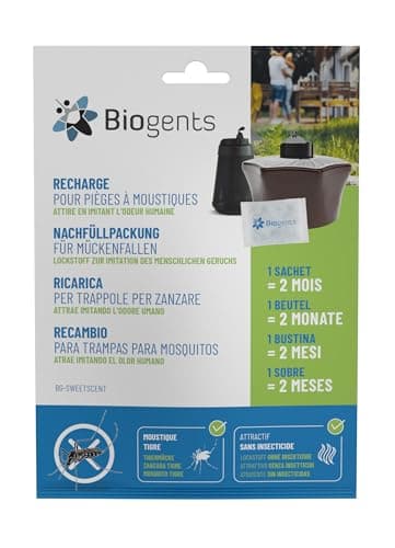 BIOGENTS Recharges 6 Mois | 3x2 Mois | Attractifs Piège Extérieur Anti-Moustiques BG-MOSQUITAIRE | Efficace Contre Les Moustiques Tigres | Pack De Saison BG-SWEETSCENTX3