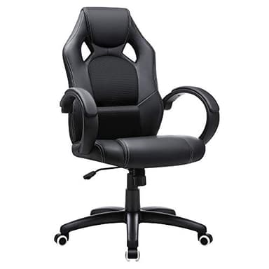SONGMICS Fauteuil de bureau, Chaise gaming, Siège ergonomique, pivotant, hauteur réglable, mécanisme basculent, Noir et Gris OBG56BG