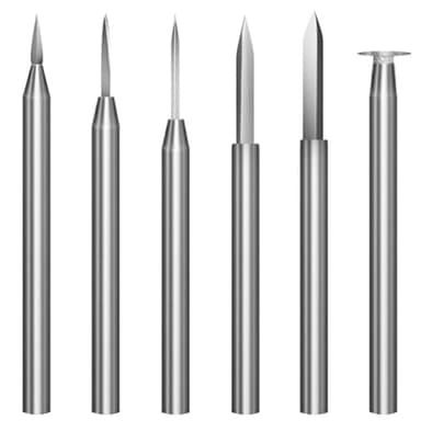Lot de 6 forets de sculpture sur bois pour outil rotatif Dremel - Accessoires de perceuse de gravure - Outil de meulage du bois avec tige de 3 mm pour sculpture, perçage, micro sculpture