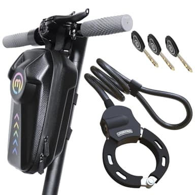 Mezelon Antivol Trotinette Electrique, 100CM Cadenas Trotinette Electrique avec Sac Rangement étanche, 13.5MM Câble Antivol, Cadenas Velo Antivol Idéal pour Scooter, Vélo, Poussette, trottinettes