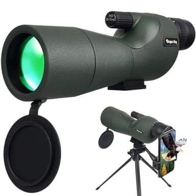 BIBIRE Longue Vues 25-75x60 avec trépied et Adaptateur pour téléphone, Longue-Vue Droite avec Sac de Transport, Longue-Vue HD pour l'observation des Oiseaux, la Faune Sauvage et Les cibles