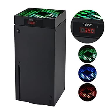 G-STORY Ventilateur pour Xbox Series X, ventilateur de refroidissement avec vitesse automatique réglable par température, affichage LED,3 vitesses 1500/1750/2000RPM (140MM)(Noir)