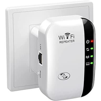 Répéteur Wi-FI, Amplificateur de Signal WiFi jusqu'à 465㎡,WiFi Extender, WiFi Booster, Amplificateur Longue Portée avec Port Ethernet, Configuration à Une Touche, Point d'accès, Compatible Alexa