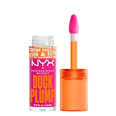 NYX Professional Makeup Laque à Lèvres Repulpante, Couleur Intense, Hautement Pigmentée, Fini Ultra-Brillant, À l'Huile de Gingembre, Vegan, Duck Plump, Teinte : Bubblegum Bae