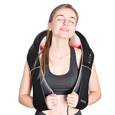RENPHO Masseur Cervical, Appareil de Massage Shiatsu, Massage Dos et Cou Épaules avec Chauffage, 3D-rotation Vitesse Réglable, Cadeaux pour Meres Papa Femme Homme