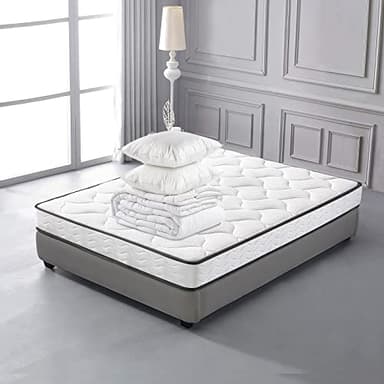 IZTOSS Luxe Pack Matelas Mémoire de Forme 140x190 + 1 Couette 240x220 + 2 Oreillers 60x60