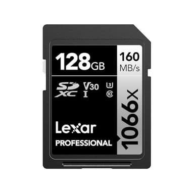 Lexar Carte SD Professionnelle 1066x 128 Go, SDXC UHS-I jusqu'à 160 Mo/s en Lecture, Carte mémoire SD V30/U3/C10 pour appareils Photo Reflex numériques et caméscopes HD