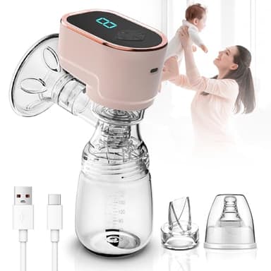 HyAdierTech Tire Lait Électrique,Tire Lait Electrique Main Libre, 3 Modes et 9 Niveaux Recueil Lait Maternel,Tire Lait Sans Fil et Silencieux avec Ecran LED,Tire-Lait Électrique avec Biberon