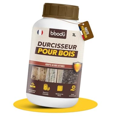 BIBODU Durcisseur pour Bois 1L Haute Pénétration | Consolide et Renforce le Bois Tendre ou Détérioré | Intérieur et Extérieur