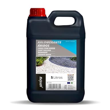 JOVIRA PINTURAS Liant Gravier et Cailloux – 5 L – Résine extérieure pour le compactage et la fixation des agrégats (graviers, cailloux et pierres)