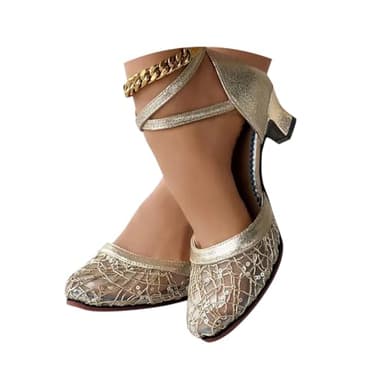 Minetom Chaussures Danse Latine Femme Paillettes Talon Haut Chaussures De Tango Les Soirées Salon Tango Salsa Sandale B Or 39 EU