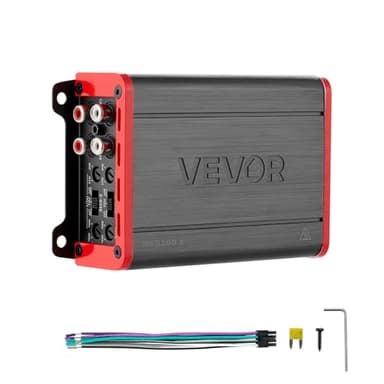 VEVOR Amplificateur Audio Voiture, Ampli de Puissance à 4 Canaux Pontables pour Subwoofer, Classe D à Gamme Complète Max. 4x120 W sous 4 ohms/4x200 W sous 2 ohms, Amplificateur Stéréo pour SUV, MPV