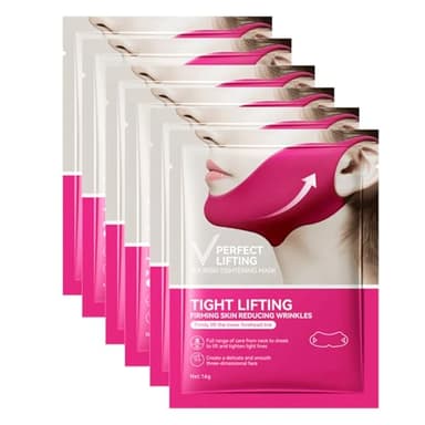 Masque Visage Liftant & Raffermissant En Forme De V – 6 Pièces | Masque De Contour Du Visage Pour Un Effet Lifting Immédiat | Réduction Du Double Menton | Masque Rafraîchissant