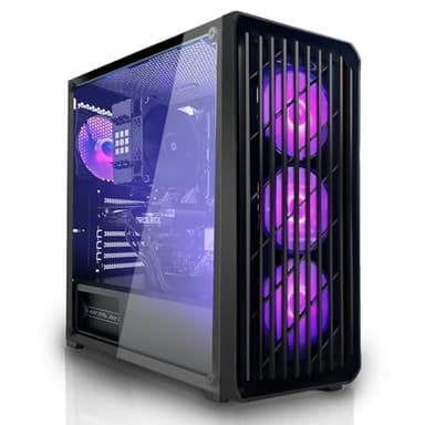 SYSTEMTREFF PC Gamer AMD Ryzen 5 5500 6x4.2GHz | Nvidia RTX 5060 8GB | 1To M.2 NVMe | 32Go DDR4 RAM | Windows 11 Pro | Ordinateur de Bureau WLAN pour Les Joueurs, Les Gamers & Streamer