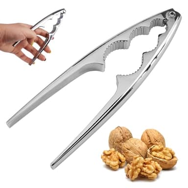 Casse Noix en Acier Inoxydable, Multifonctionnel Casse-Noix avec Poignée Ergonomique, Manuel Casse Noisette en Métal Haute Qualité pour Noix de Grenoble, Amandes, Noisettes, Pistaches, Fruit de Mer