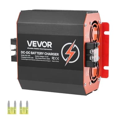 VEVOR Chargeur de Batterie CC à CC 12 V 20 A 250 W pour Batteries Plomb-acide, Lithium, AGM, GEL, Facile à Installer, Chargeur Intelligent Multi-étapes pour Voitures, Camping-cars, Camions, Bateaux