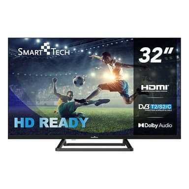 Smart Tech 32HN01V3 TV HD LED 32 Pouces (80cm) Triple Tuner Dolby Audio H.265 3xHDMI, 2xUSB