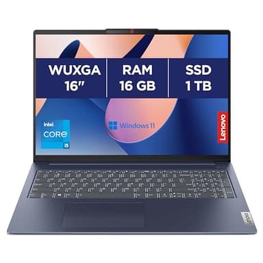 Lenovo IdeaPad Slim 5 16IAH8 - Ordinateur Portable 16'' WUXGA (Intel Core i5-12450H, RAM 16Go, SSD 1To, Intel UHD Graphics, Windows 11 Home) Clavier AZERTY Français - Bleu