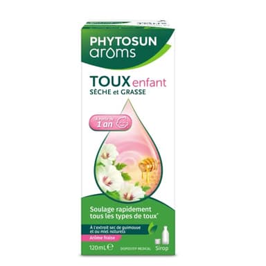 PHYTOSUN AROMS - Sirop Toux Sèche & Grasse Enfant - Naturel* - Action Rapide - 120 mL