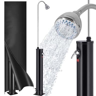 Monzana Douche Solaire de Jardin Noire 18 L Douche extérieure 215 cm Température Max. 60° énergie Solaire Piscine Camping Spa